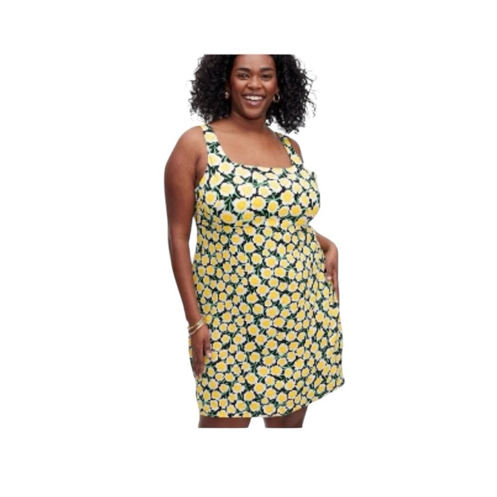 NWT Diane Von Furstenberg x Target Mini Shift Dress Yellow Poppy Yellow Size 24